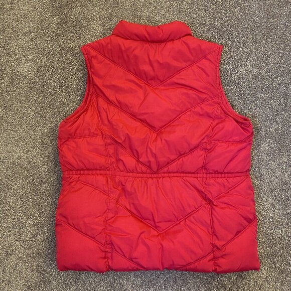 Old Navy Girls Puffer Quilted Vest Size XL Pink Red Sleeveless Lined Pockets EUC - Picture 8 of 13